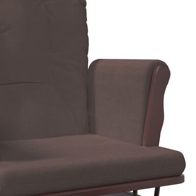 vidaXL Křeslo glider se stoličkou hnědé textil