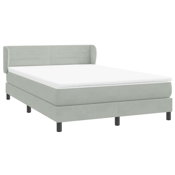 vidaXL Box spring postel s matrac&iacute; světle &scaron;ed&aacute; 160x220 cm samet
