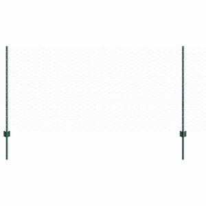 vidaXL Hexagon&aacute;ln&iacute; plot s podpěrou 25 x 1 m Ocel potažen&aacute; PVC Zelen&aacute;