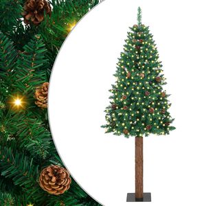 vidaXL &Uacute;zk&yacute; v&aacute;nočn&iacute; stromeček s 300 LED diodami Zelen&aacute; 180 cm