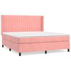 vidaXL Box spring postel s matrac&iacute; růžov&aacute; 180x200 cm samet