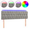 vidaXL Čelo postele s LED světle &scaron;ed&eacute; 144 x 7 x 78/88 cm samet