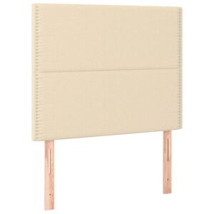 vidaXL Čelo postele kr&eacute;mov&eacute; 90x5x118/128 cm l&aacute;tkov&eacute;