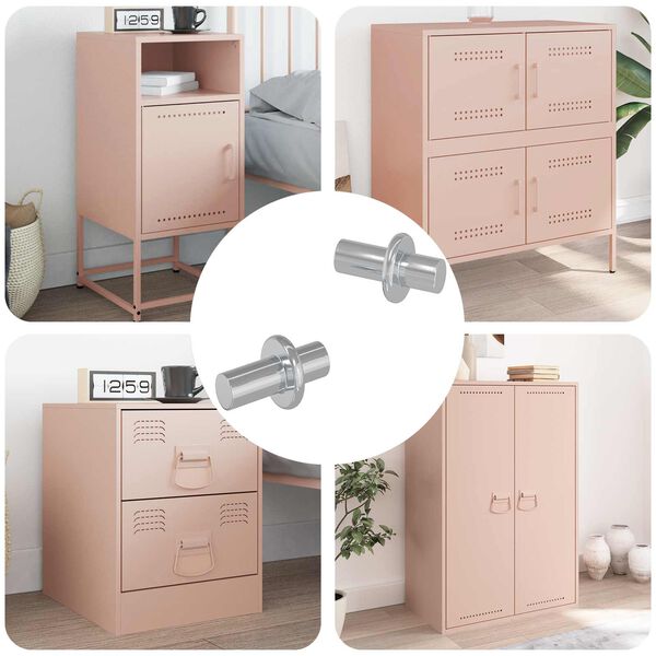 vidaXL Policejn&iacute; h&aacute;ček 2 pcs Stř&iacute;brn&aacute; 8,6 x 8,6 x 14,6 mm Ocel