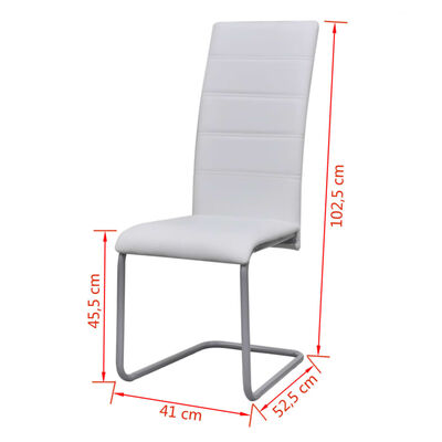 vidaXL Konzolové jídelní židle 2 ks bílé umělá kůže