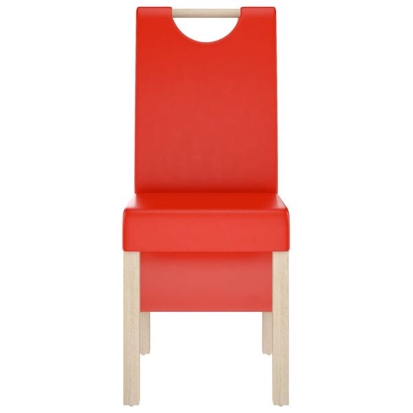 vidaXL J&iacute;deln&iacute; židle 6 ks červen&eacute; uměl&aacute; kůže