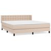 vidaXL Box spring postel s matrac&iacute; cappuccino 160x200 cm uměl&aacute; kůže