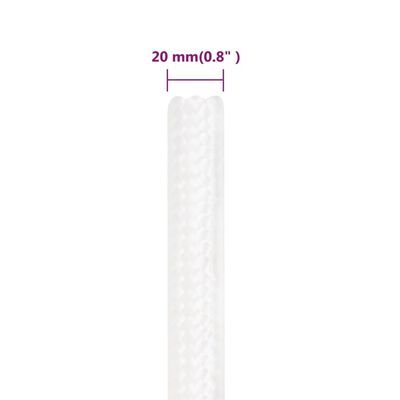 vidaXL Lodní lano celobílé 20 mm 100 m polypropylen