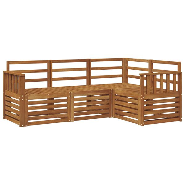 vidaXL Sedac&iacute; soupravy 4 pcs Př&iacute;rodn&iacute; Masivn&iacute; ak&aacute;tov&eacute; dřevo