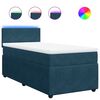 vidaXL Box spring postel s matrac&iacute; modr&aacute; 90 x 190 cm samet