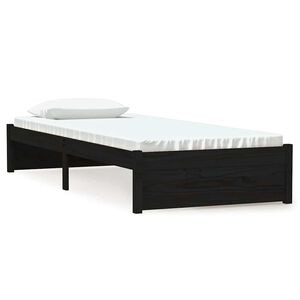 vidaXL R&aacute;m postele čern&yacute; masivn&iacute; dřevo 75 x 190 cm mal&eacute; jednolůžko