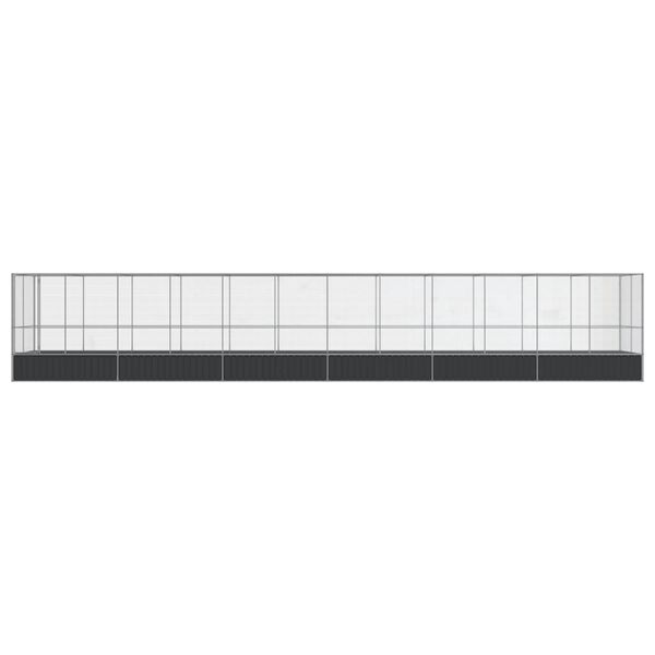 vidaXL Voli&eacute;ra s n&aacute;stavbou stř&iacute;brn&aacute; 1 246 x 207 x 212 cm ocel