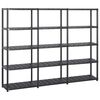 vidaXL &Uacute;ložn&yacute; reg&aacute;l 5patrov&yacute; čern&yacute; 213 x 38 x 170 cm plast