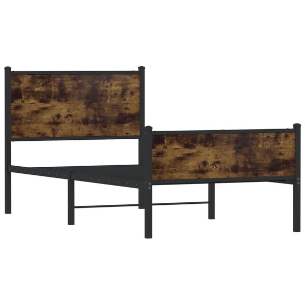 vidaXL Kovov&yacute; r&aacute;m postele bez matrace kouřov&yacute; dub 80 x 200 cm