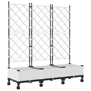 vidaXL Zahradn&iacute; truhl&iacute;k s trel&aacute;ž&iacute; a koly 3 ks B&iacute;l&aacute; 120 x 40 x 131,5 cm