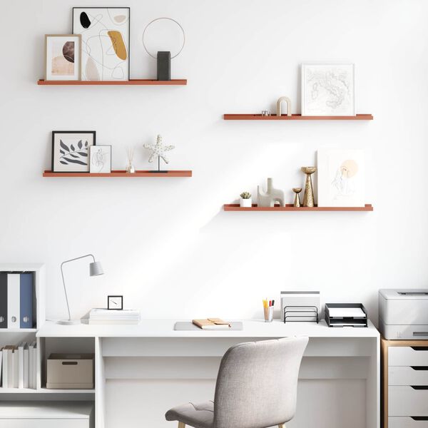 vidaXL N&aacute;stěnn&aacute; polička 4 pcs Červen&aacute; 80 x 9 x 3 cm kompozitn&iacute; dřevo