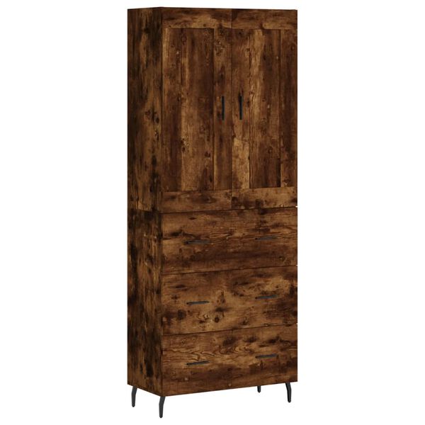 vidaXL Skř&iacute;ň highboard kouřov&yacute; dub 69,5 x 34 x 180 cm kompozitn&iacute; dřevo