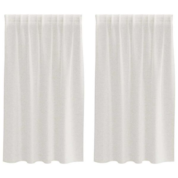 vidaXL Voile Záclona se záclonami 2 pcs Krémová 140 x 140 cm Polyester