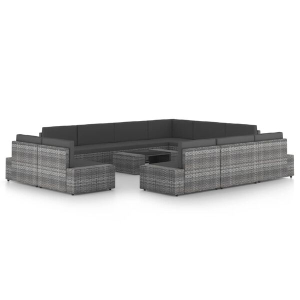 vidaXL 12d&iacute;ln&aacute; zahradn&iacute; sedac&iacute; souprava polyratan &scaron;ed&aacute;