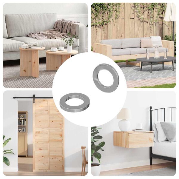 vidaXL Podložky 2 pcs Stř&iacute;brn&aacute; 10 x 10 x 1,2 mm Ocel