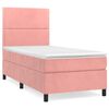 vidaXL Box spring postel s matrac&iacute; růžov&aacute; 80 x 200 cm samet