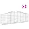 vidaXL Klenut&eacute; gabionov&eacute; ko&scaron;e 9 ks 200x30x60/80 cm pozinkovan&eacute; železo