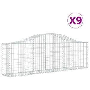 vidaXL Klenut&eacute; gabionov&eacute; ko&scaron;e 9 ks 200x30x60/80 cm pozinkovan&eacute; železo