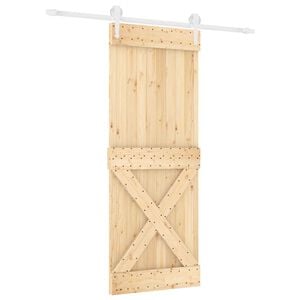 vidaXL Posuvn&eacute; dveře 80 x 210 cm Masivn&iacute; borov&eacute; dřevo (neupraven&eacute;)