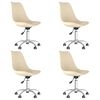 vidaXL Otočn&eacute; j&iacute;deln&iacute; židle 4 ks kr&eacute;mov&eacute; textil