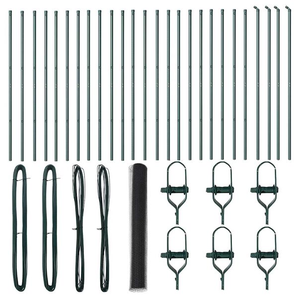 vidaXL Plotov&yacute; sloupek. &Scaron;ed&aacute; 50 x 1,4 m (36 mm s&iacute;ť) Ocel a PVC