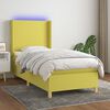 vidaXL Box spring postel s matrac&iacute; a LED zelen&aacute; 90x200 cm textil