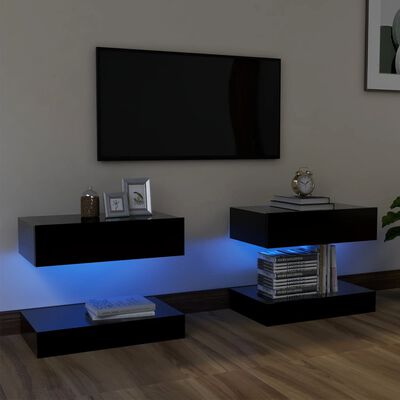 vidaXL TV skříňky s LED osvětlením 2 ks černé 60 x 35 cm