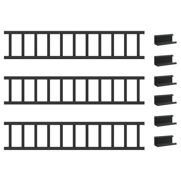 vidaXL Stře&scaron;n&iacute; z&aacute;chytn&iacute;k sněhu Čern&aacute; 300 x 2,5 x 20 cm Ocel