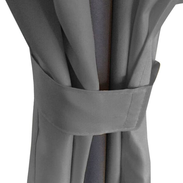 vidaXL Zahradní altán se závěsy kruhový 3,5 x 2,7 m antracitový