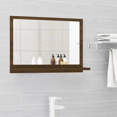 vidaXL Koupelnové zrcadlo hnědý dub 60x10,5x37 cm kompozitní dřevo