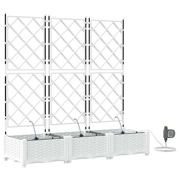 vidaXL Zahradn&iacute; pěstebn&iacute;k 3 pcs B&iacute;l&aacute; Ocel