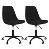 vidaXL Otočn&eacute; j&iacute;deln&iacute; židle 2 ks čern&eacute; textil