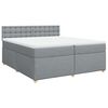 vidaXL Box spring postel s matrac&iacute; světle &scaron;ed&aacute; 200 x 200 cm textil