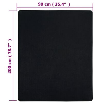 vidaXL Jersey prostěradla 2 ks černá 90 x 200 cm bavlna