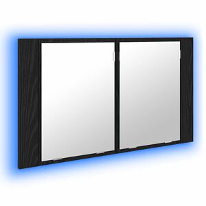 vidaXL Koupelnov&aacute; zrcadlov&aacute; skř&iacute;ň Čern&yacute; dub 80 x 12 x 45 cm