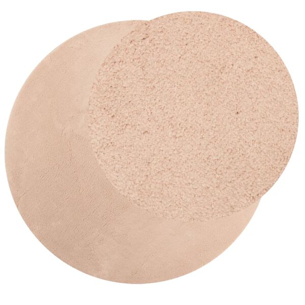 vidaXL Koberec HUARTE kr&aacute;tk&yacute; vlas měkk&yacute; a prateln&yacute; blush &Oslash; 80 cm