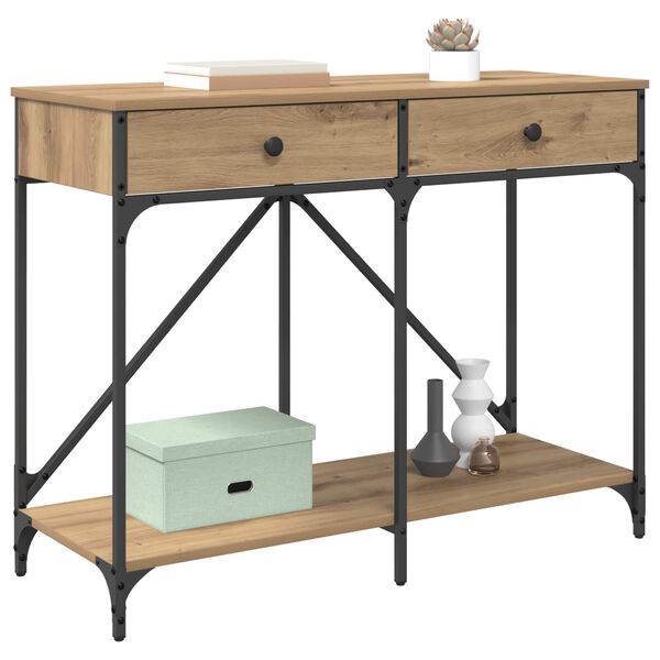 vidaXL Konzolový stolek se zásuvkou Artisanový dub 100 x 39 x 78,5 cm