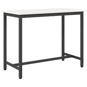 vidaXL stůl B&iacute;l&aacute; 100 x 50 x 77 cm Inžen&yacute;rsk&eacute; dřevo a ocel
