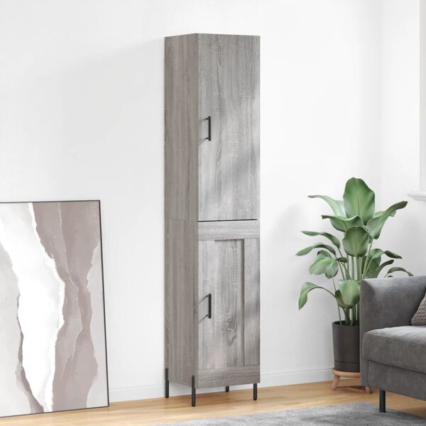 vidaXL Skř&iacute;ň highboard &scaron;ed&aacute; sonoma 34,5 x 34 x 180 cm kompozitn&iacute; dřevo