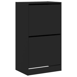 vidaXL Botn&iacute;k se 2 v&yacute;klopn&yacute;mi z&aacute;suvkami čern&yacute; 60 x 42 x 108 cm