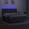 vidaXL Box spring postel s matrac&iacute; a LED tmavě &scaron;ed&aacute; 160x200 cm textil