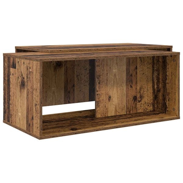 vidaXL Sada konferenčn&iacute;ch stolků 2 pcs Star&eacute; dřevo kompozitn&iacute; dřevo