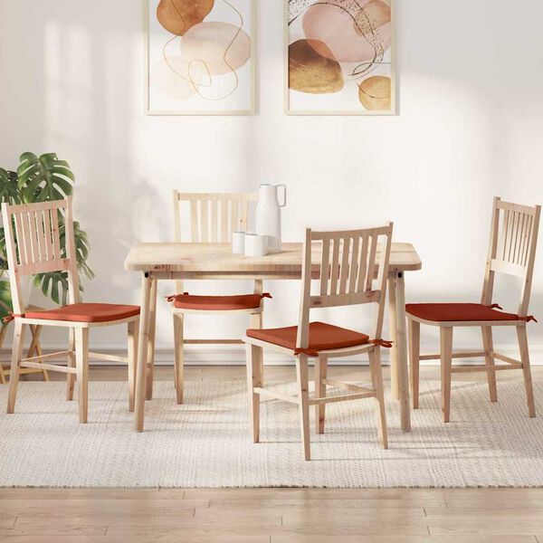 vidaXL Pol&scaron;t&aacute;ře na sedadla 4 pcs Červen&aacute; oranžov&aacute; 40 x 40 x 3 cm