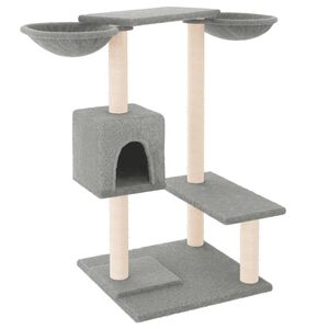 vidaXL &Scaron;krabadlo pro kočky se &scaron;krabac&iacute;mi sloupky světle &scaron;ed&eacute; 82 cm