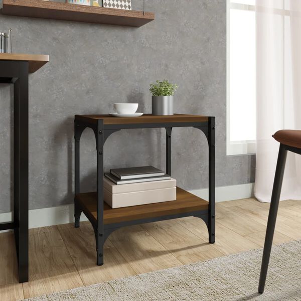 vidaXL TV skříňka hnědý dub 40x33x41 cm kompozitní dřevo a ocel